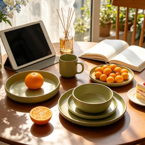 HomeVSS 20 Piece Dinnerware Set (Service for 4 - 20pc Set / Matte Green)