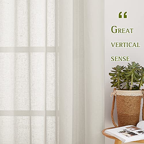 48 inch Curtains 2 Panels Set for Kitchen (52"W x 48"L (Pack of 2) / Natural)