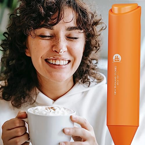 Powerful Milk Frother Handheld Foam Maker (No Stand / Coral)
