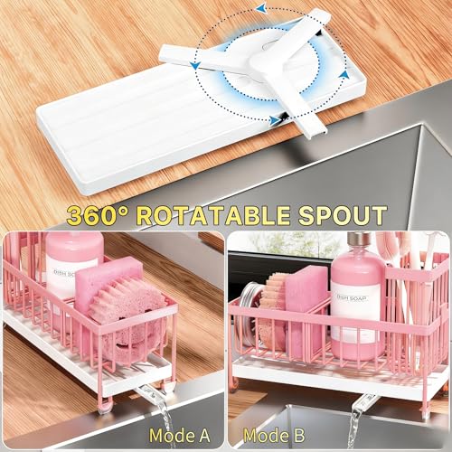 Sponge Holder for Kitchen Sink (Pink - 9.25″)