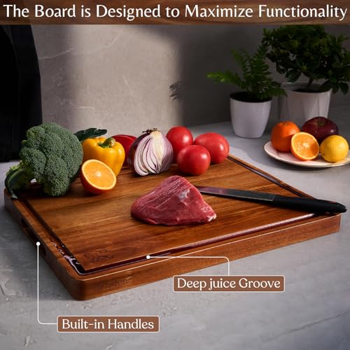 Acacia Wood Cutting Board (17"L x 12"W)