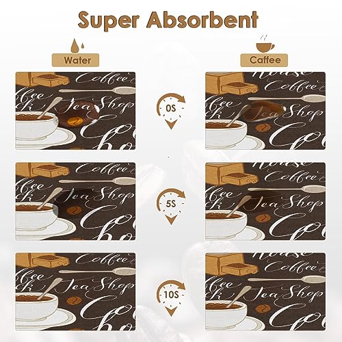 Coffee Mat for Countertops (Tea Coffee Retro Vintage Cafe)