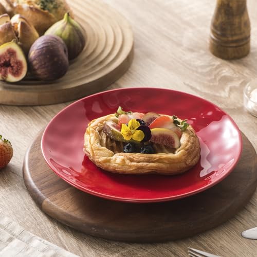 Ceramic Dessert Salad Plates (Red)