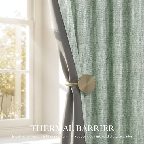 Sage Green 100% Blackout Curtains 102 Inch Long for Dining Room (Sage Green / 52"W x 102"L (Pack of 2))