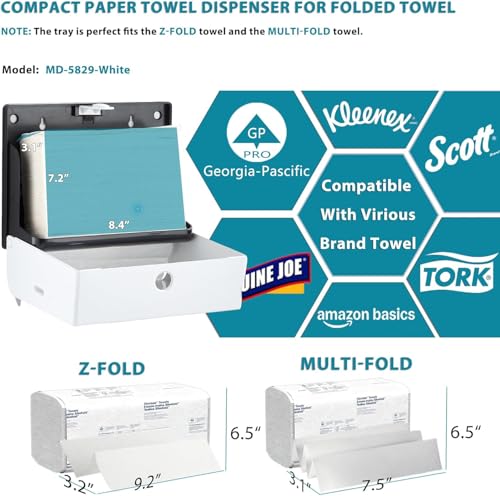 Paper Towel Dispenser Wall Mount (D-214 White)
