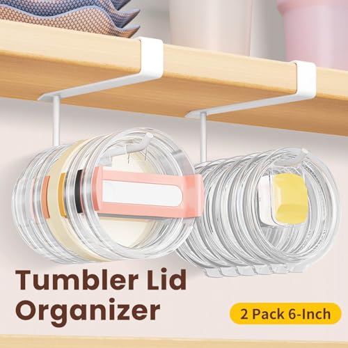 2 Pack Tumbler Lid Organizer (White / Standard)
