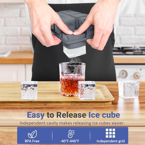 Large Ice Cube Trays for Whiskey (Black)