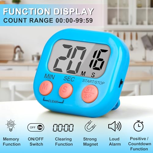 Classroom Timer for Kids Teachers 4 Pack Digital Timers Blue White (White & Blue)