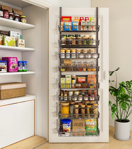 Over The Door Pantry Organizer (Black / 8-Tier)