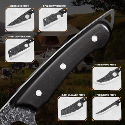 17PCS Butcher Knife Set with Bag (11 Knives Set)