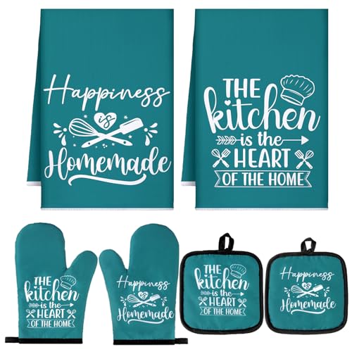 6 Pcs Kitchen Decor Accessories Set (Teal / Kitchen)