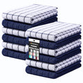 Large Premium Cotton Kitchen Towels 16"x 28" (Dusty Blue / 16" X 28" - 12 Pack)