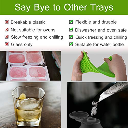 Silicone Mini Ice Cube Trays 2 Pack (Green)