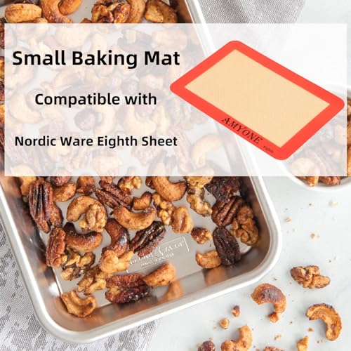 1 8 Sheet Silicone Baking Mats for 9x7" Toaster Oven (Bright Orange / 8.7"L x 5.9"W)