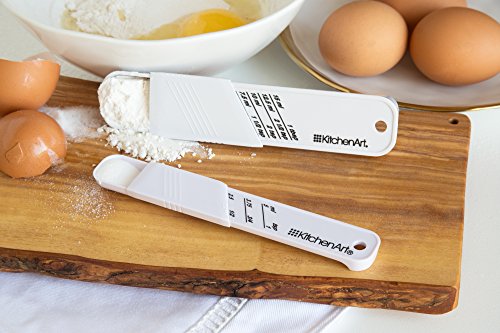 Adjust-A-Teaspoon And Adjust-A-Tablespoon Set, Plastic, 2-Piece, White,9 x 3.5 x 0.75 inches (Adjustable Measuring Spoon Set)