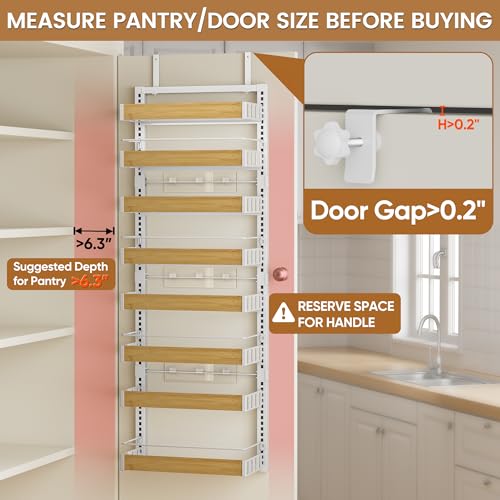 8 Tier Over The Door Pantry Organizer (8 Tiers / White)