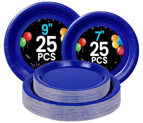 Royal Blue Paper Plates (Royal Blue / 50 Count (25-9" & 25-7"))