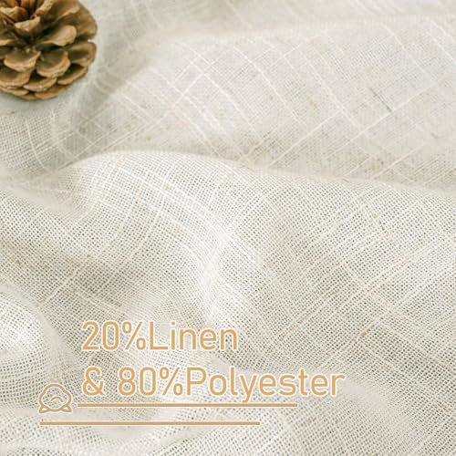 Cream Linen Sheer Curtains 54 Inch Length for Bedroom 2 Panels Set (34"W x 54"L (Pack of 2) / Cream)