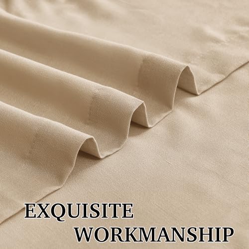 Linen Semi Sheer Curtains for Bedroom Living Room 95 inches Long (H - Camel / 52"W x 95"L (Pack of 2))