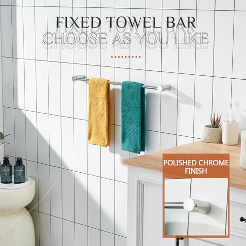 Towel Bars for Bathroom Wall Mounted 20'' Towel Rack Polished Chrome Single Rod for Lavatory Bathroom Hardware Stainless Steel (Polishd Chrome / 20-Inch)