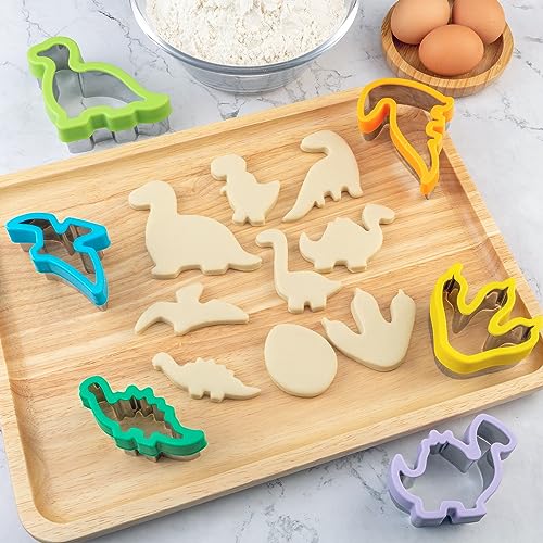 Dinosaur Cookie Cutters 9 Pcs (E-Purple Green 9pcs)