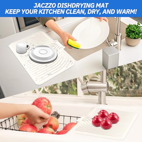 Dish Drying Mat for Kitchen Counter (18x11.8 / White)