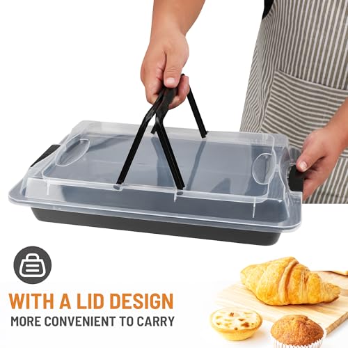 Sheet Cake Pan with Lid (Black)
