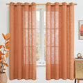 Linen Curtains for Living Room 72 Inch Length 2 Panels (52"W x 72"L (Pack of 2) / Burnt Orange)