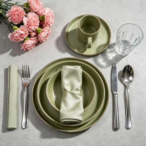 HomeVSS 20 Piece Dinnerware Set (Service for 4 - 20pc Set / Matte Green)