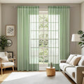 Sage Sheer Curtains for Living Room 54 X 72 Inches (Sage / 54"W x 72"L (Pack of 2))