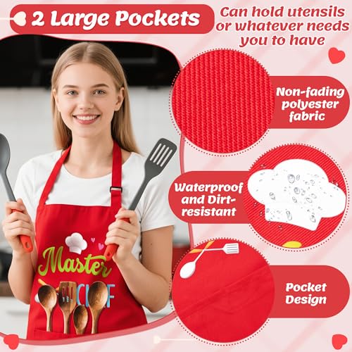 R HORSE 2Pcs Adults Kids Matching Apron Set (Red Future)