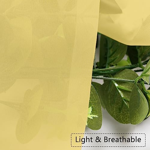 Mustard Yellow Sheer Valances for Windows (Yellow / 42"W x 14"L (Pack of 2))