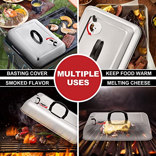 Melting Dome 13.3" X 9.8" Stainless Steel Basting Steam Cover (1 x Melting dome with vent)