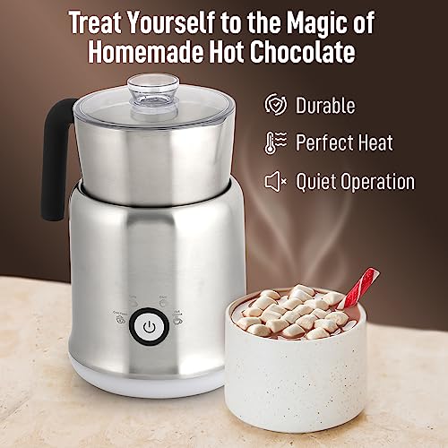Zulay Electric Hot Chocolate Maker Machine (Cloud Silver / Frother Steamer)