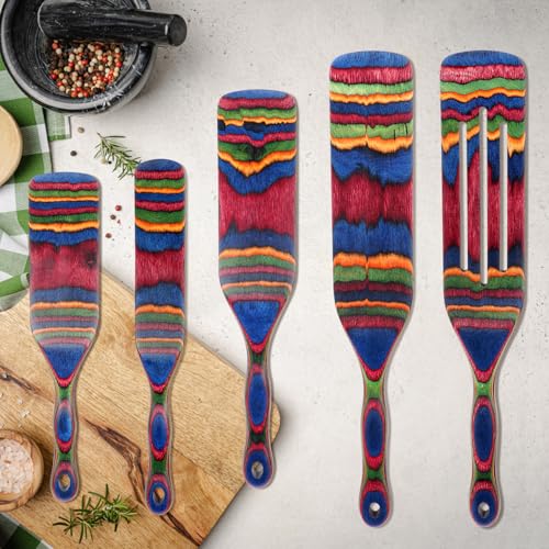 Spurtle Set Wooden Utensils for Cooking (5-Pcs Pakkawood)