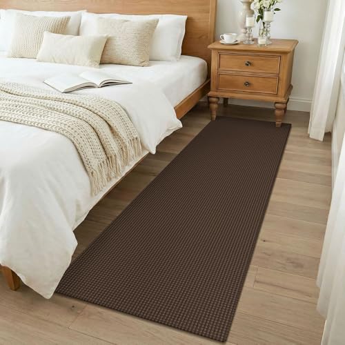 Woven 2x7 Washable Kitchen Runner Rug (Brown/Dark Brown / 2' x 7' (Runner))