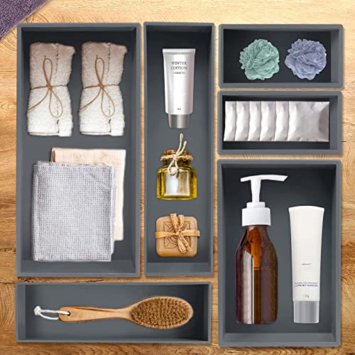 Bamboo Drawer Organizer (Grey / 8.9*3*2.6 inch)