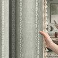 Sage Green Boho Blackout Curtains 84 Inch 2 Panels with Tassels (Sage Green / 52"W x 84"L (Pack of 2))