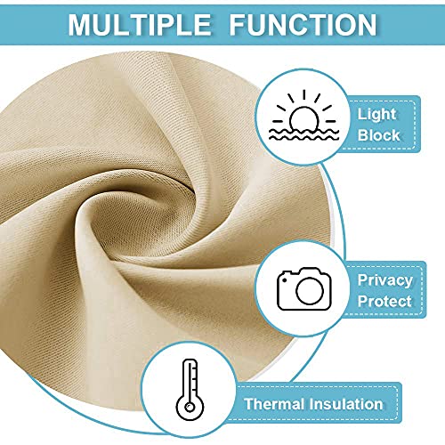 54 inch Curtains for Living Room Bedroom (Biscotti Beige / 42"W x 54"L (Pack of 2))