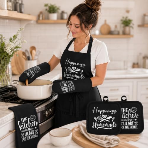 6 Pcs Black Kitchen Decor Accessories Set (Black / Kitchen)