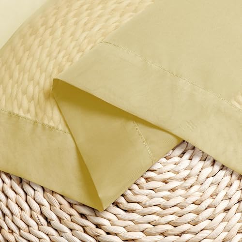 Mustard Yellow Short Sheer Curtains 24 inch Length (Yellow / 42"W x 24"L (Pack of 2))