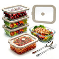 35 oz Glass Food Storage Containers with Glass Lids (35oz)