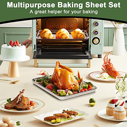 Baking Sheet Tray Set of 10 (16x12x1 Inch)
