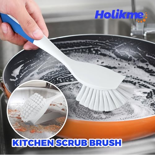 Dish Brush Cleaning Brush Set for Cleaning Groove Gap (Azul)