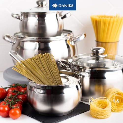 Classic 4 Quart Stainless Steel Stock Pot with Glass Lid (4 Quarts)