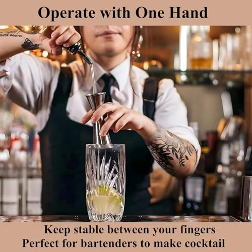 Jigger for Bartending (1 Jigger+ 2 Pourers / Black)