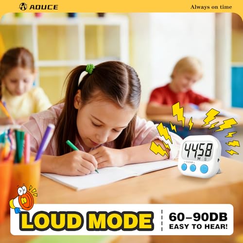 Digital Timer for Kids Classroom Timers for Teachers 4 Pack Pink White (Pink White)