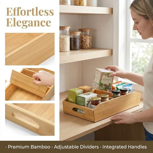 2 Pack Bamboo Pantry Organizers