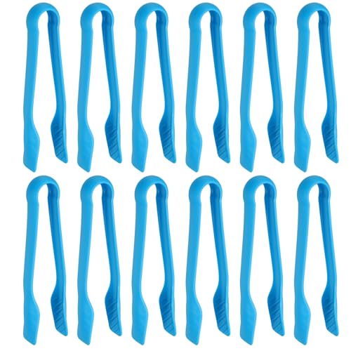 12 Pcs Toaster Tongs (8 Inch / Blue)