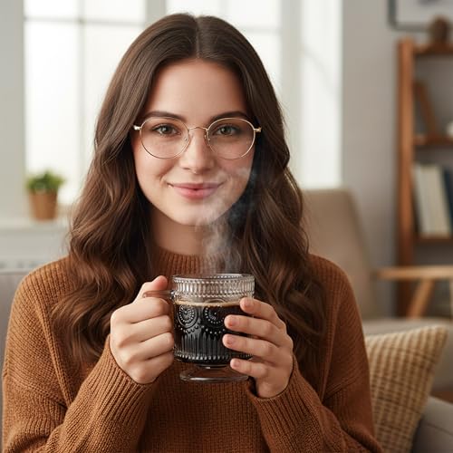 6 Pack Glass Coffee Mugs